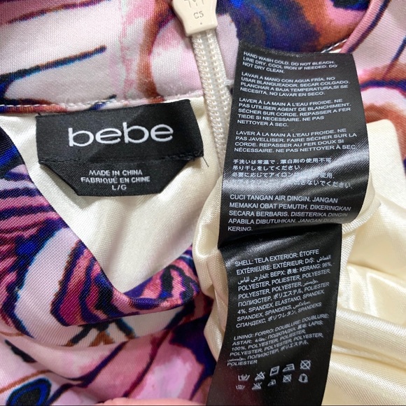 SOLD-Bebe Watercolor Halter Bodycon Dress - Picture 6 of 8